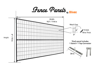 6H x 9.5L Fence Panel - Powder Coat